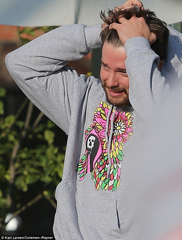 Patrick Schwarzenegger “I Love LA” Hoodie – Grey Pullover Fleece Recreated Edition