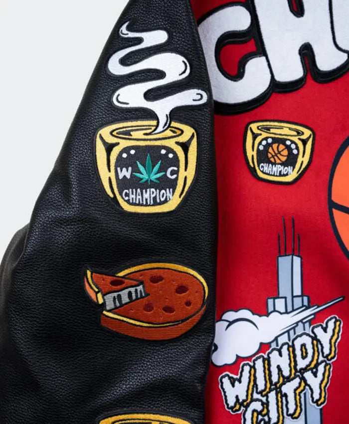 Chicago Windy City Red Varsity Jacket