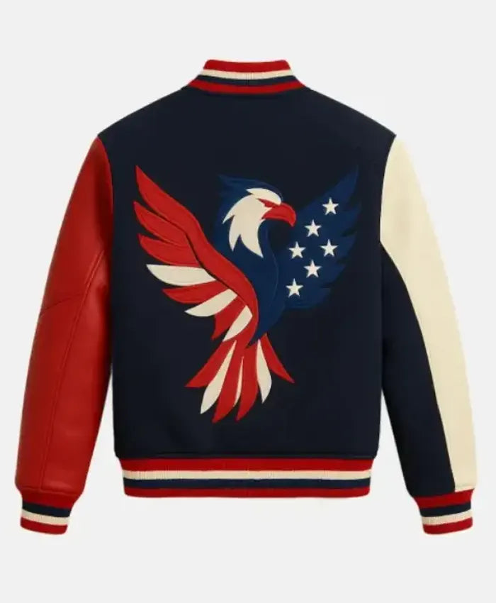 USA Independence Day Eagle Varsity Jacket