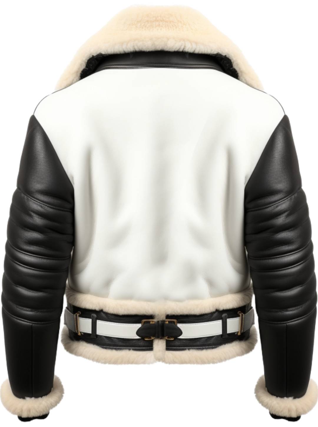 Men Aviator B3 Bomber Leather Jacket – Black & White