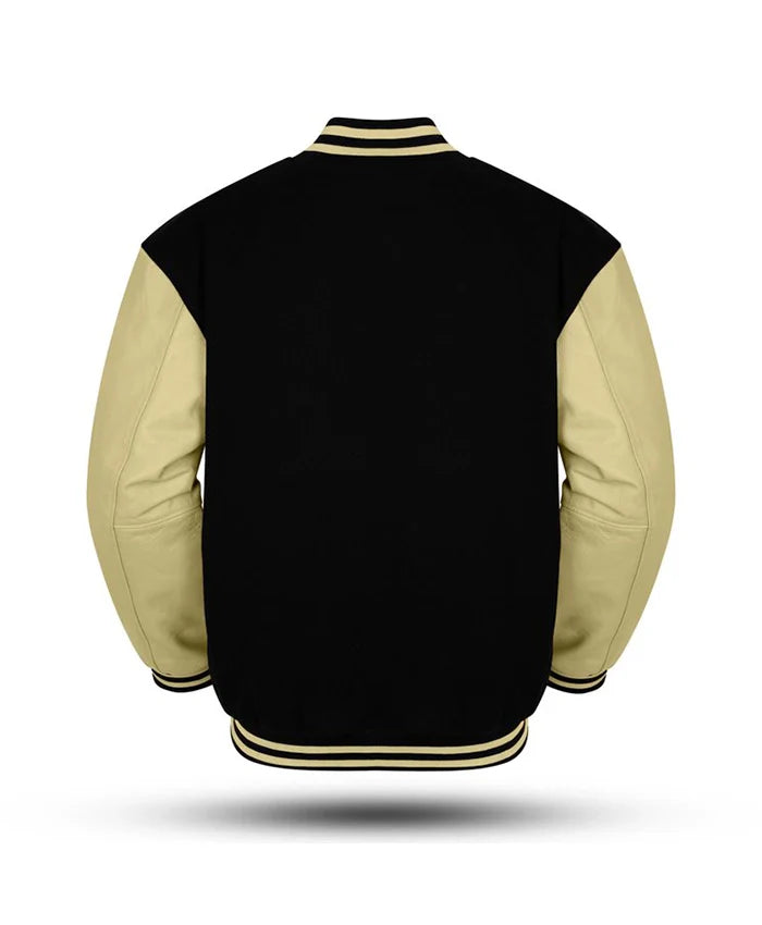 Mens Black Wool OFF-White Varsity Jacket