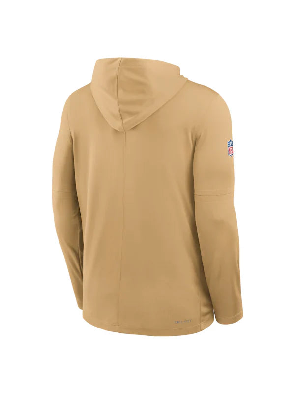 San Francisco 49ers Sideline Performance Long Sleeve Hoodie T-Shirt (Recreated Edition)