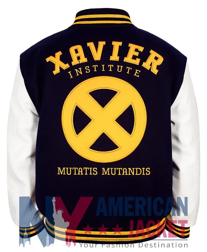 Xavier Institute Black And White Letterman Varsity Jacket