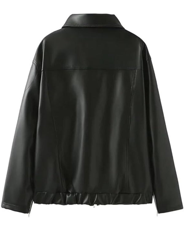 WWE NXT 2025 Carla Gonzalez Pink Bow Black Leather Jacket — Product Description