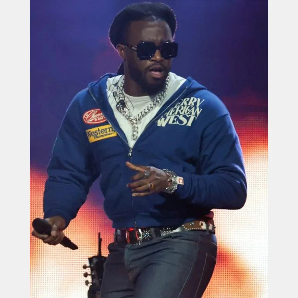 Shaboozey iHeartRadio Jingle Ball Hoodie – Blue Zip-Up Fleece (Recreated Edition)
