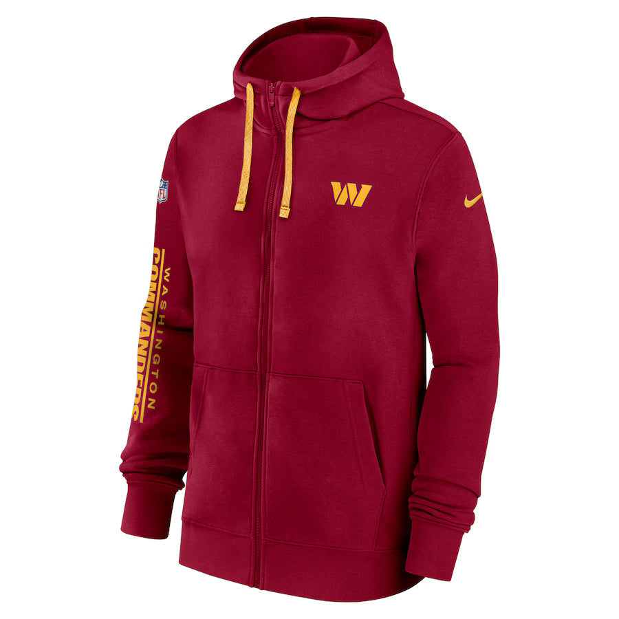 Washington Commanders Black & Gray Zip-Up Hoodie (Recreated Edition)