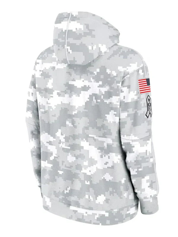 2024 Atlanta Falcons Arctic Camo Salute to Service Hoodie Recreated Edition