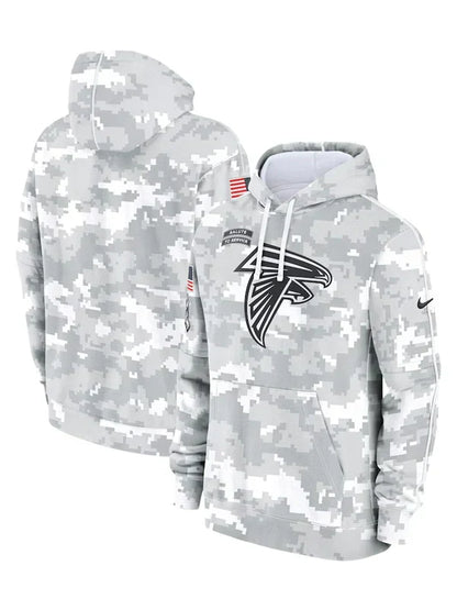 2024 Atlanta Falcons Arctic Camo Salute to Service Hoodie Recreated Edition