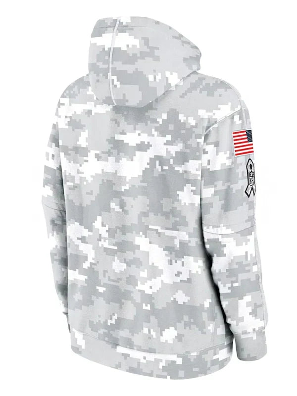2024 Chicago Bears Arctic Camo Salute to Service Hoodie Recreated Edition