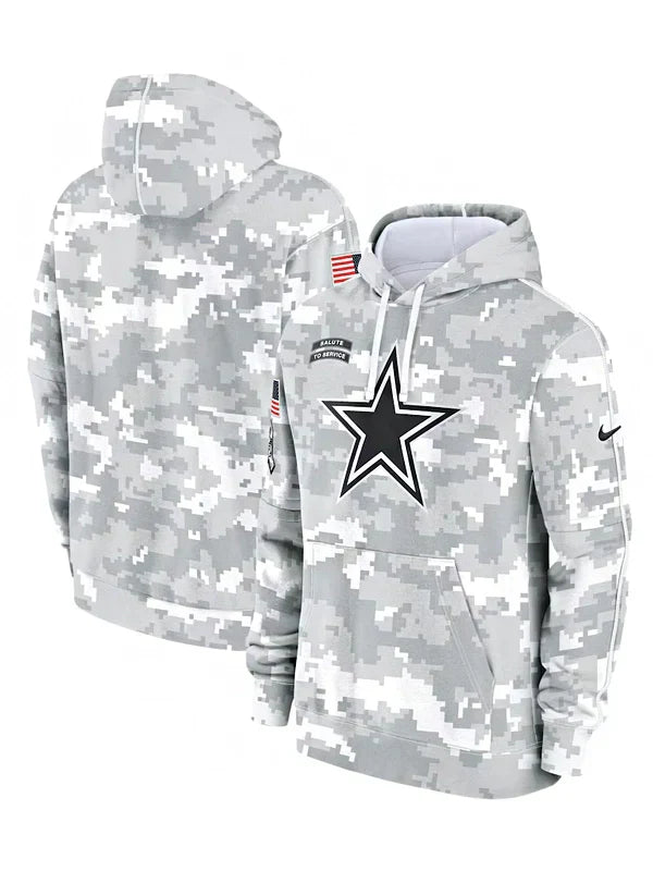 2024 Dallas Cowboys Arctic Camo Salute to Service Hoodie Recreated Edition