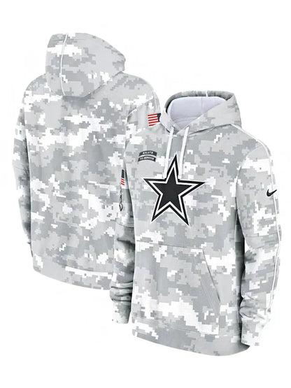 2024 Dallas Cowboys Arctic Camo Salute to Service Hoodie Recreated Edition