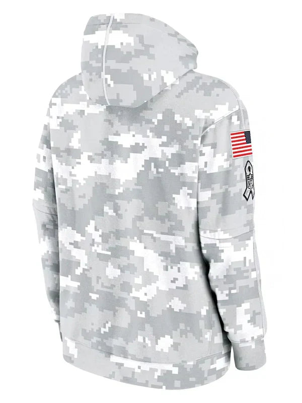 2024 Detroit Lions Arctic Camo Salute to Service Hoodie Recreated Edition