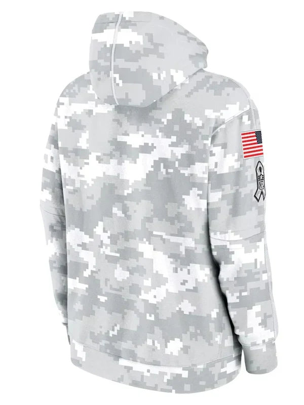 2024 Green Bay Packers Arctic Camo Salute to Service Hoodie Recreated Edition