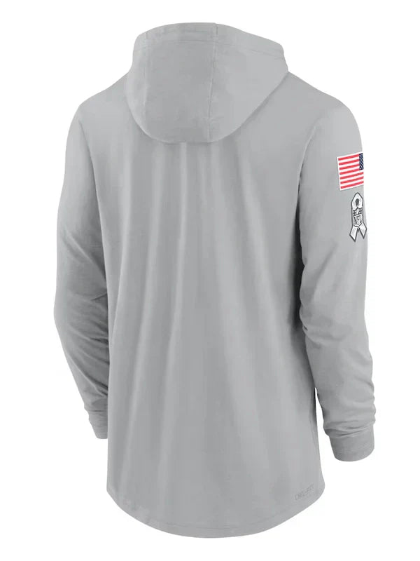 2024 Philadelphia Eagles Salute to Service Long Sleeve Hooded T-Shirt