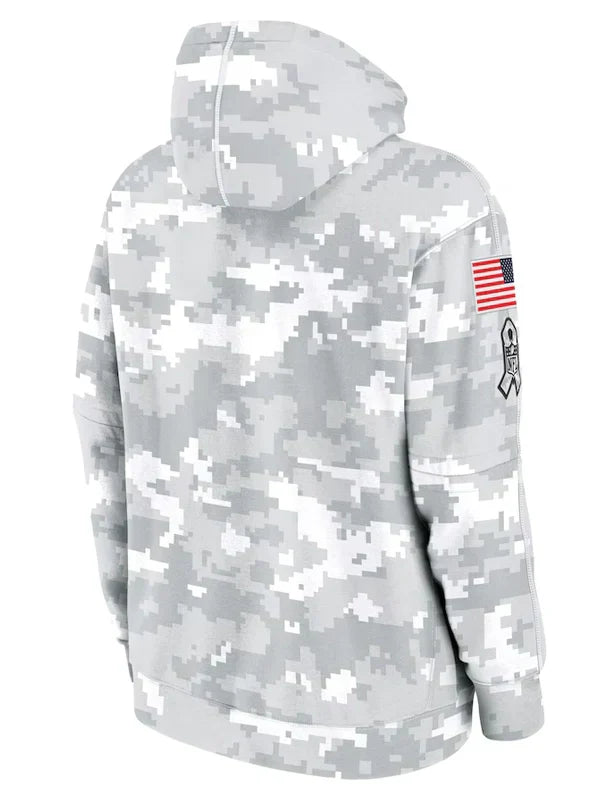 2024 San Francisco 49ers Arctic Camo Salute to Service Hoodie Recreated Edition