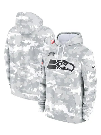 2024 Seattle Seahawks Arctic Camo Salute to Service Hoodie Recreated Edition
