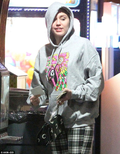 Patrick Schwarzenegger “I Love LA” Hoodie – Grey Pullover Fleece Recreated Edition