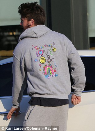 Patrick Schwarzenegger “I Love LA” Hoodie – Grey Pullover Fleece Recreated Edition
