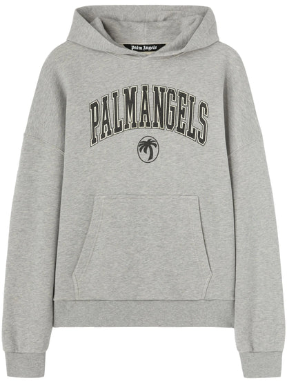Palm Angels College Logo Oversized Hoodie – Grey Recreated Edition