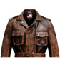 Men Military Style Vintage Leather Jacket