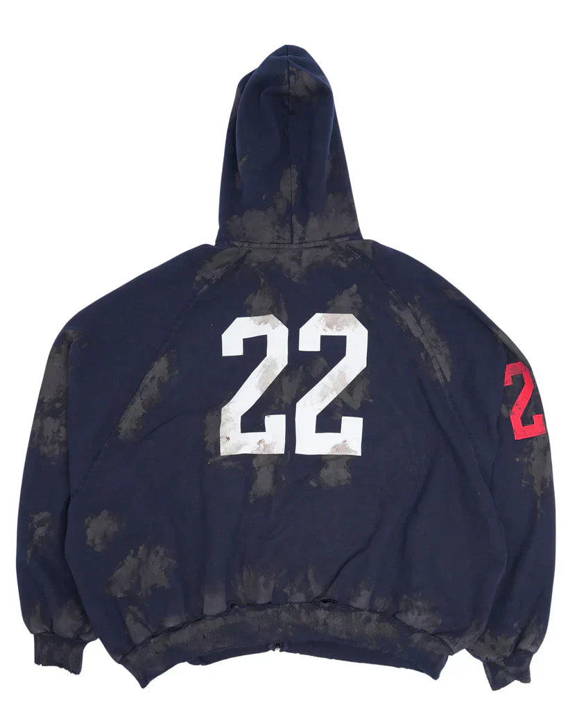 Balenciaga Distressed Polo Zip-Up Hoodie Recreated Edition