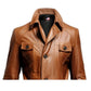 Men Vintage Hooded Leather Coat