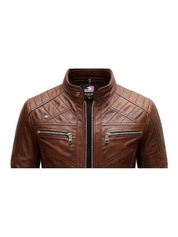 Austin Leather Brown Jacket – Men’s Premium Brown Leather Jacket