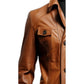 Men Vintage Hooded Leather Coat