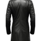 Men Black Leather Coat- Long Leather Coat