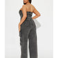 WWE Raw 2025 Jackie Redmond Grey Denim Cargo — Product Description