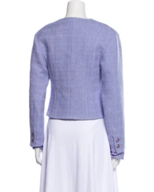 This Morning 2025 Lucy Boynton Lilac Wool Tweed Jacket – Refined Elegance with Modern Flair
