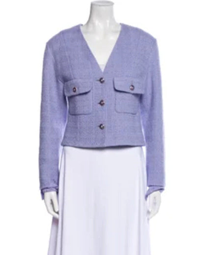 This Morning 2025 Lucy Boynton Lilac Wool Tweed Jacket – Refined Elegance with Modern Flair