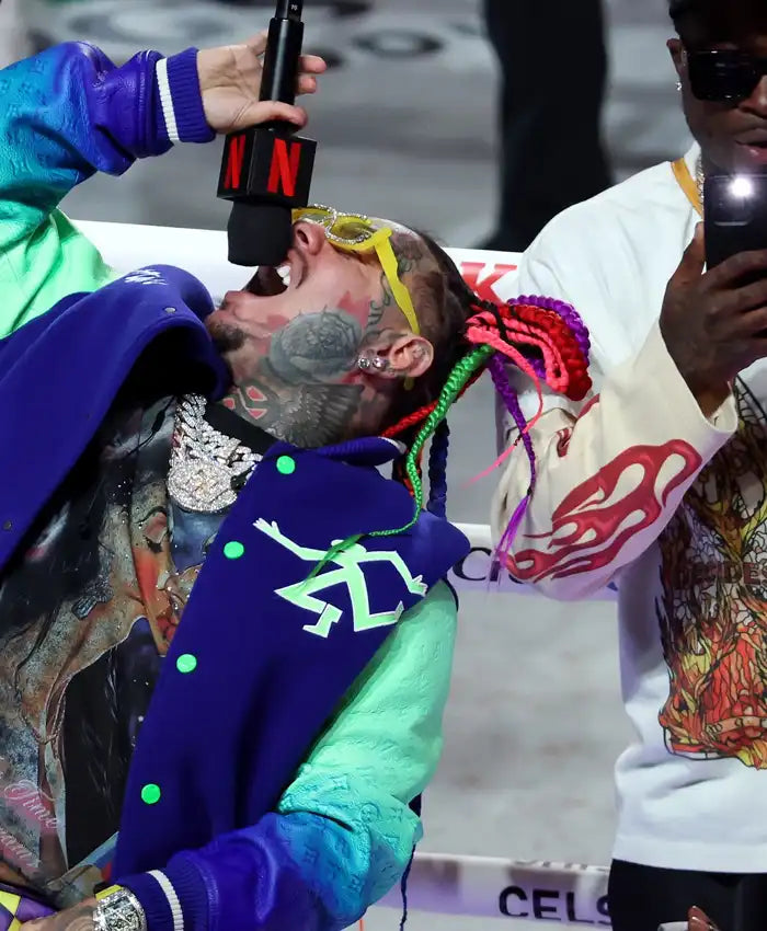6ix9ine Jake Paul vs Anthony Joshua Varsity Jacket