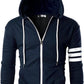 Mens Slim Fit Striped Hoodie Recreated Edition
