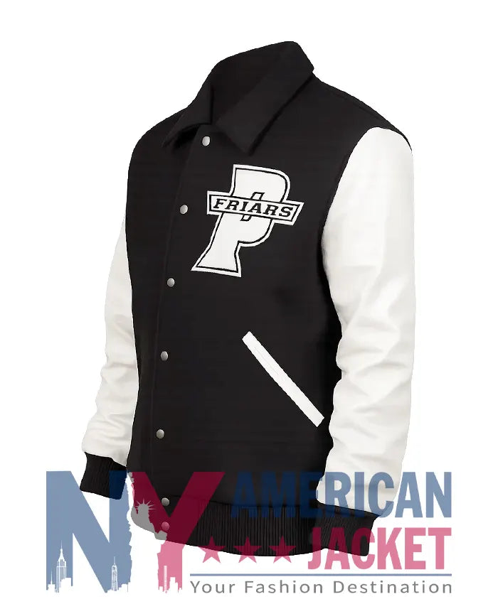 Providence College Friars 90s Black And White Varsity Jacket