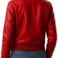 Audrey Leather Red Jacket - Women Leather Jacket Red