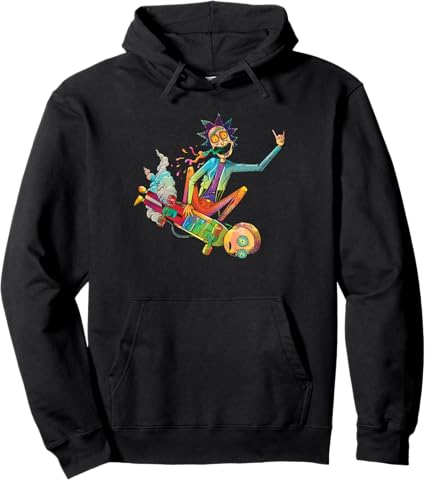 Rick and Morty Pullover Hoodie – Black Fleece Hoodie (Recreated Edition)