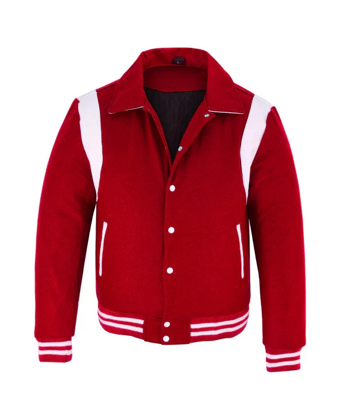 Baseball Red Wool Lettermen Varsity Jacket