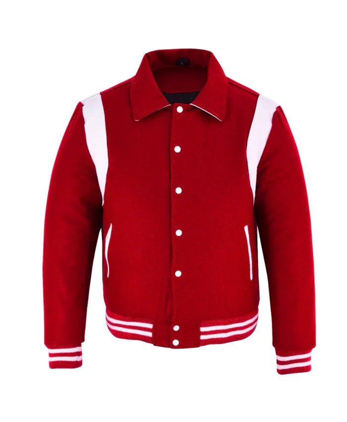 Baseball Red Wool Lettermen Varsity Jacket