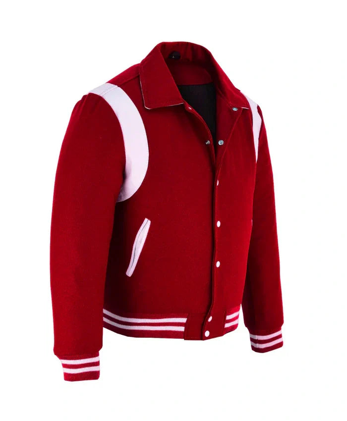 Baseball Red Wool Lettermen Varsity Jacket