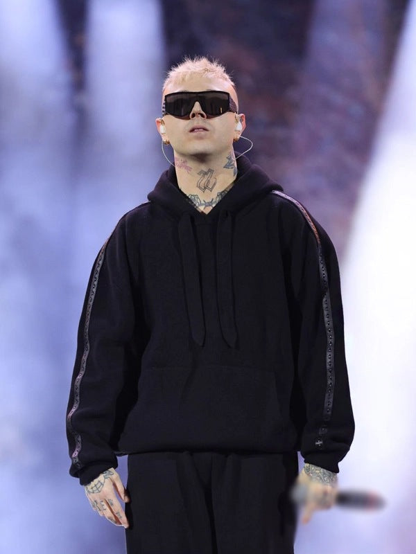 Lazza Black Hoodie Recreated Edition
