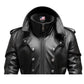 Black Stylish Leather Coat - Hooded Leather Coat