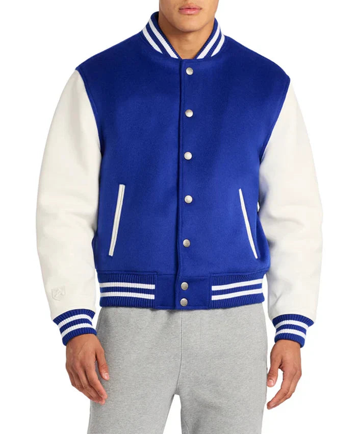 Blue And White Men’s Varsity Jacket