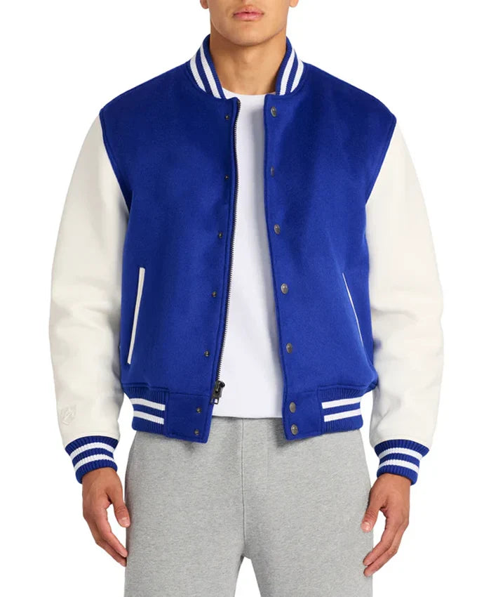 Blue And White Men’s Varsity Jacket