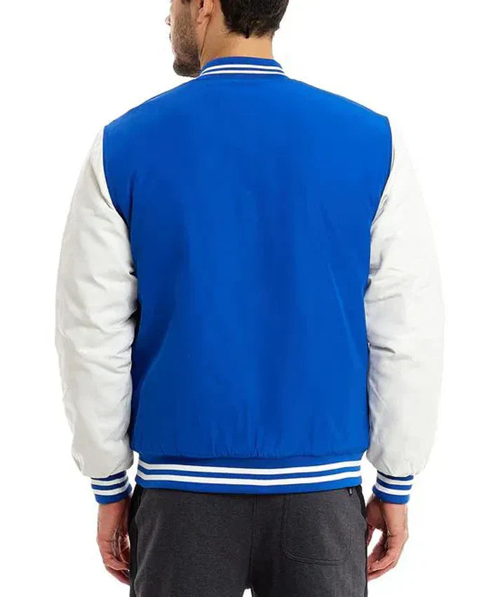 Blue and White Baseball Varsity Jacket
