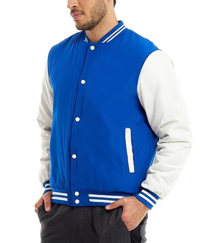 Blue and White Baseball Varsity Jacket