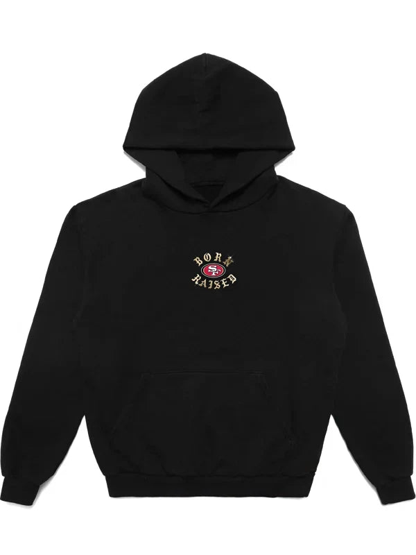 Born x Raised Black San Francisco 49ers Chrome Rocker Hoodie –  Streetwear Meets Team Pride Recreated Edition
