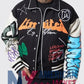 Boxy Fit Graffiti Varsity Jacket