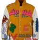 Boxy Fit Graffiti Varsity Jacket