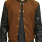 Brown And Black Varsity Jacket